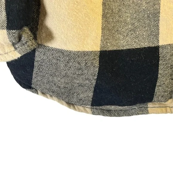 H&M Men's Shirt M Plaid Black Tan Long Sleeves - Picture 7 of 13